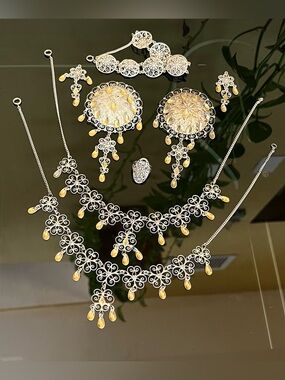 Vintage Traditional Norwegian Sølje Bunad Jewelry Set 925 Sterling 97g EOE Print